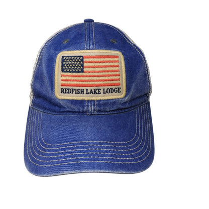 Redfish Lake Lodge Snapback Mesh Back Trucker Hat Blue One Size Legacy
