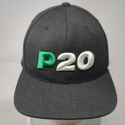 Yupoong Snapback Gray One Size P20 Green Underbrim Flat Bill Wool Blend hat