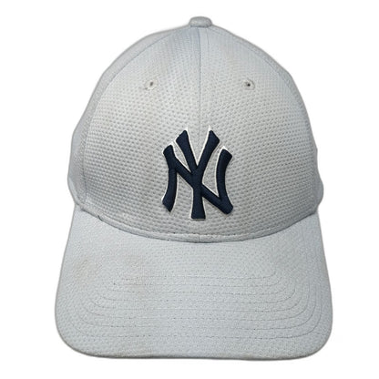 New York Yankees MLB New Era Baseball Cap Gray Blue L 39THIRTY Stretch Fit Mesh
