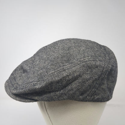 District Newsboy Cap Gray XL Wool Blend Herringbone Pattern Flat Driving Ivy Hat