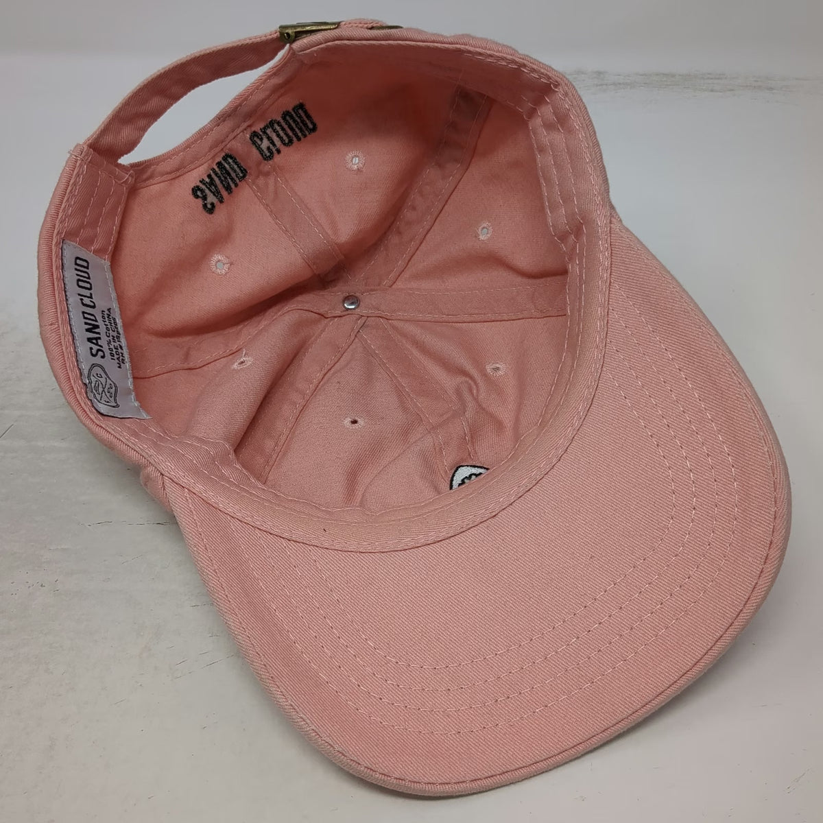 Sand Cloud Pink Baseball Cap OSFM 100% Cotton Shark Embroidery Adjustable Hat