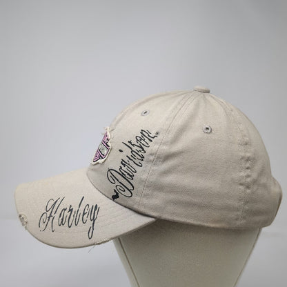 Harley-Davidson Baseball Cap Beige One Size Pink Logo Strapback Side Script Hat