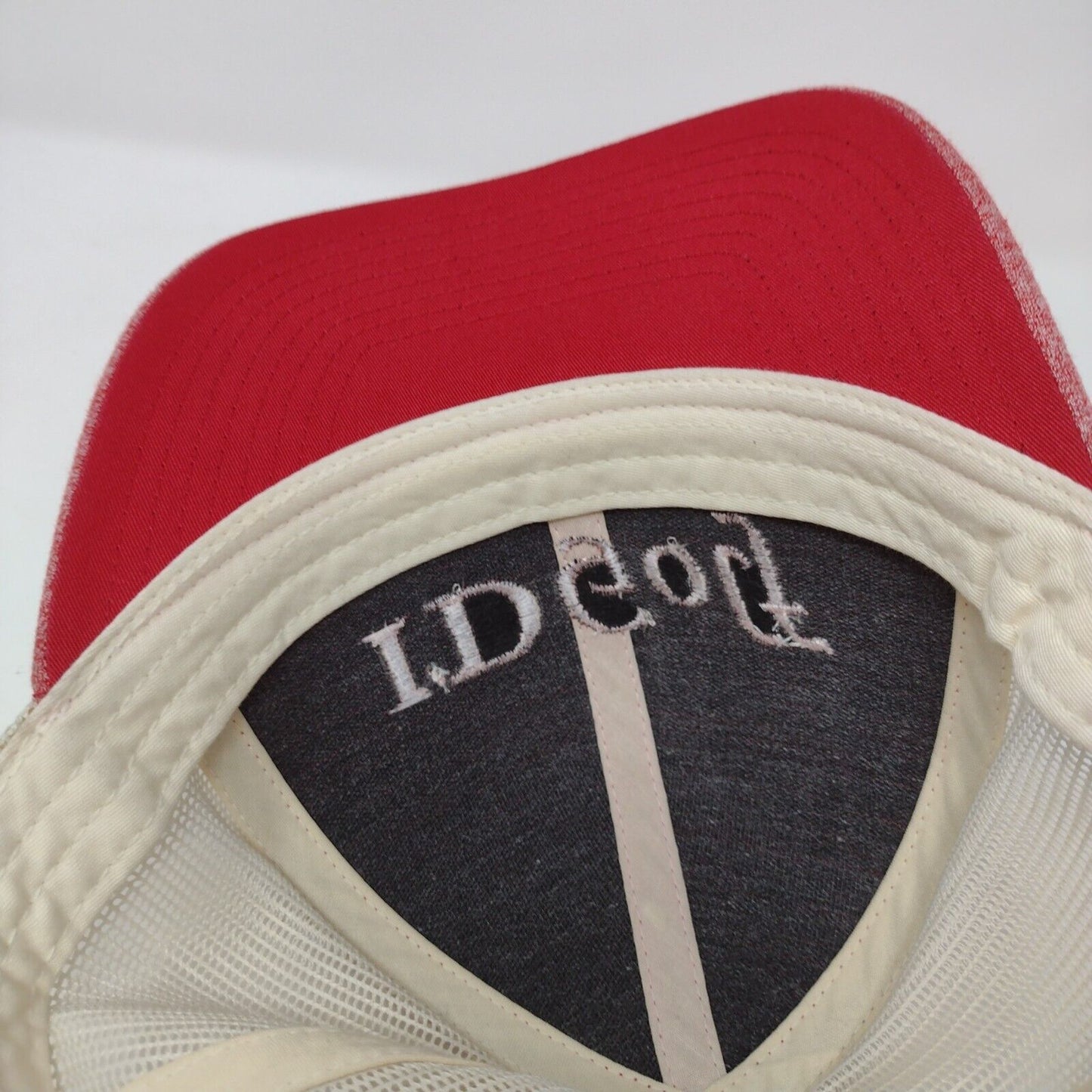 ID Golf Snapback Trucker Hat Red M/L Adjustable Mesh Back 6 Panel Richardson