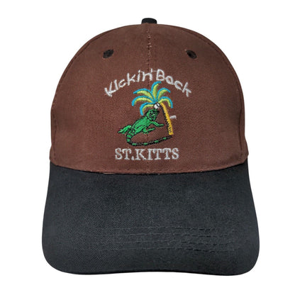 Kickin' Back St. Kitts Strapback Hat Brown 58cm The Sugar City 6 Panel