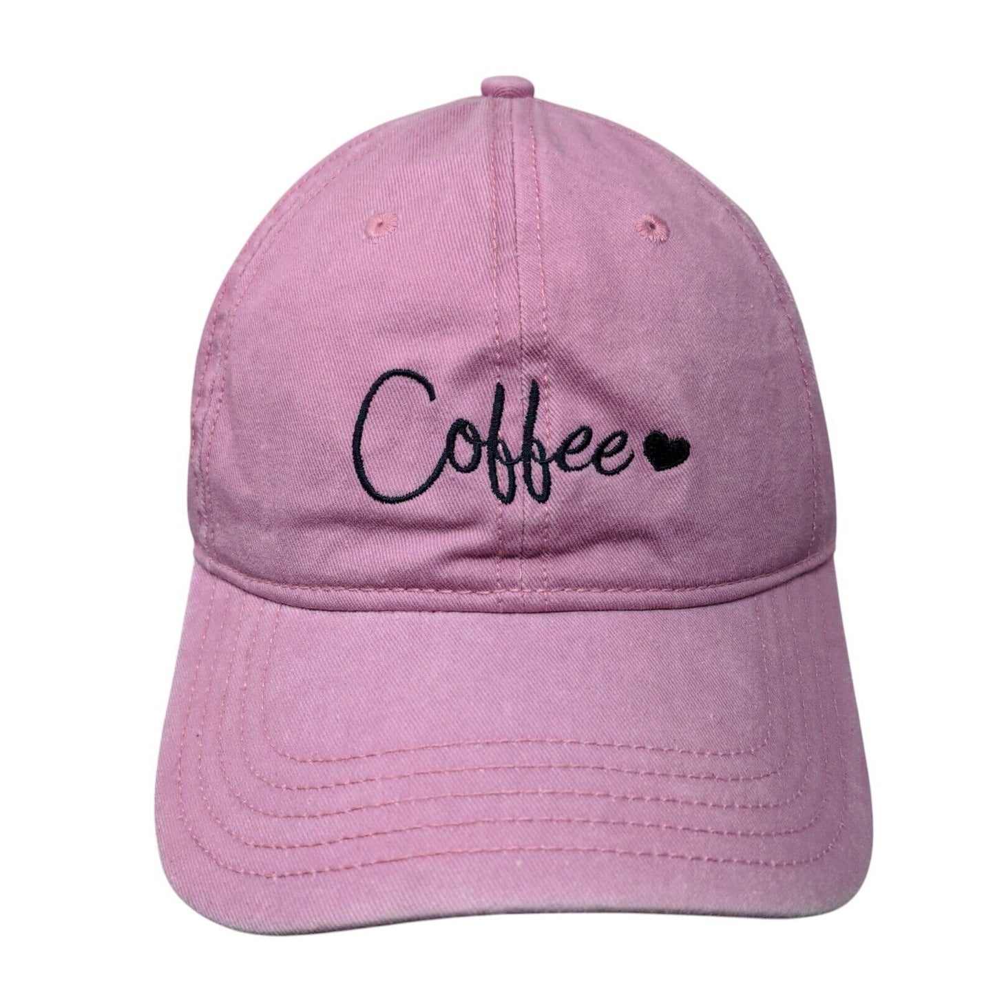 Coffee Slideback Hat Pink OSFM Embroidered Home Free 6 Panel W/Tags
