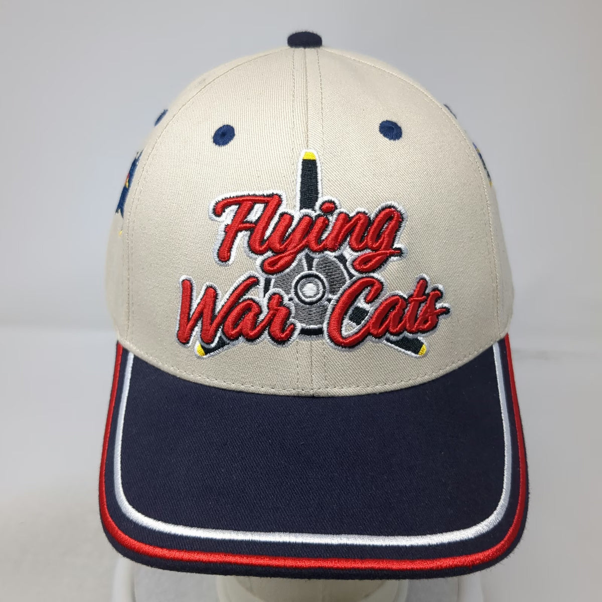 Commemorative Air Force Flying War Cats Baseball Cap Beige Blue Red One Size Hat
