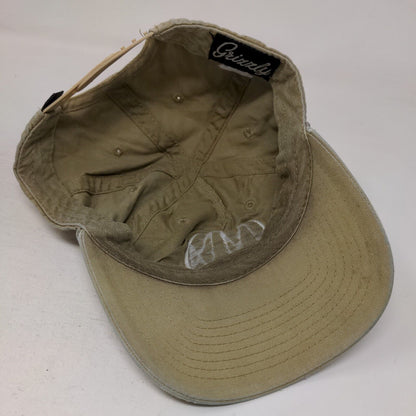 Grizzly Est. 2001 Snapback Hat Tan One Size Adjustable Solid 6 Panel