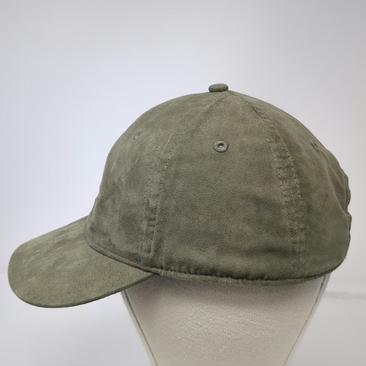 H&M Baseball Cap Green One Size Faux Suede Solid Blank Hat Polyester Slideback