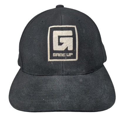 Game Up Snapback Hat Black OSFA Embroidered 6 Panel Sport-Tek