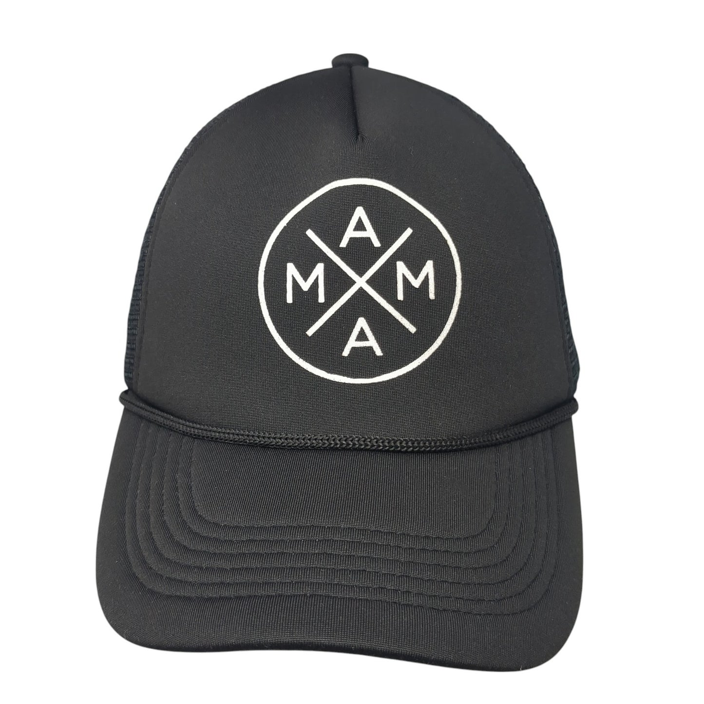 Mama Snapback Trucker Hat Black One Size Adjustable Mesh Back Tiny Trucker Co.