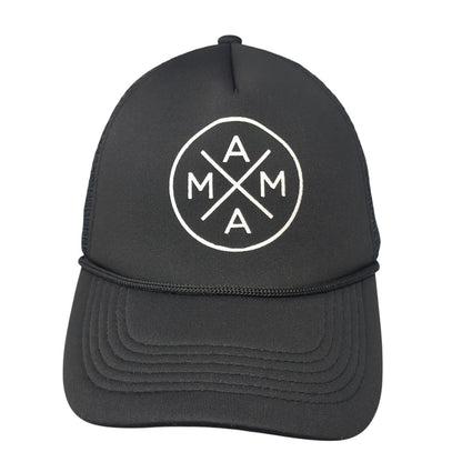 Mama Snapback Trucker Hat Black One Size Adjustable Mesh Back Tiny Trucker Co.