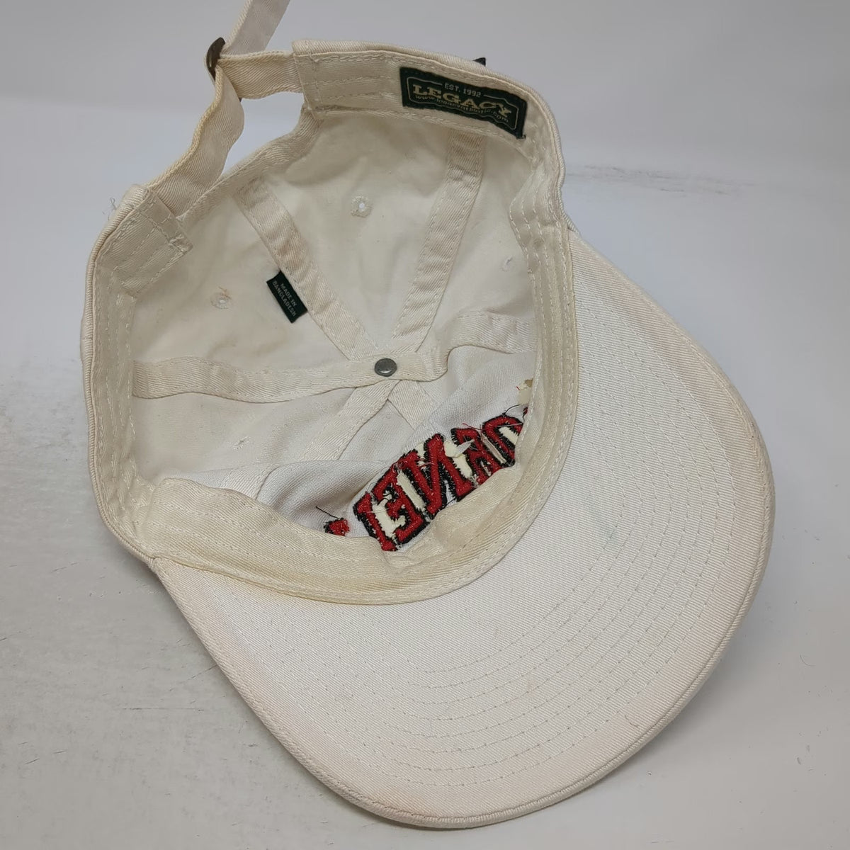 Legacy Cornell University NCAA Cap White Red Black One Size Slideback Cotton