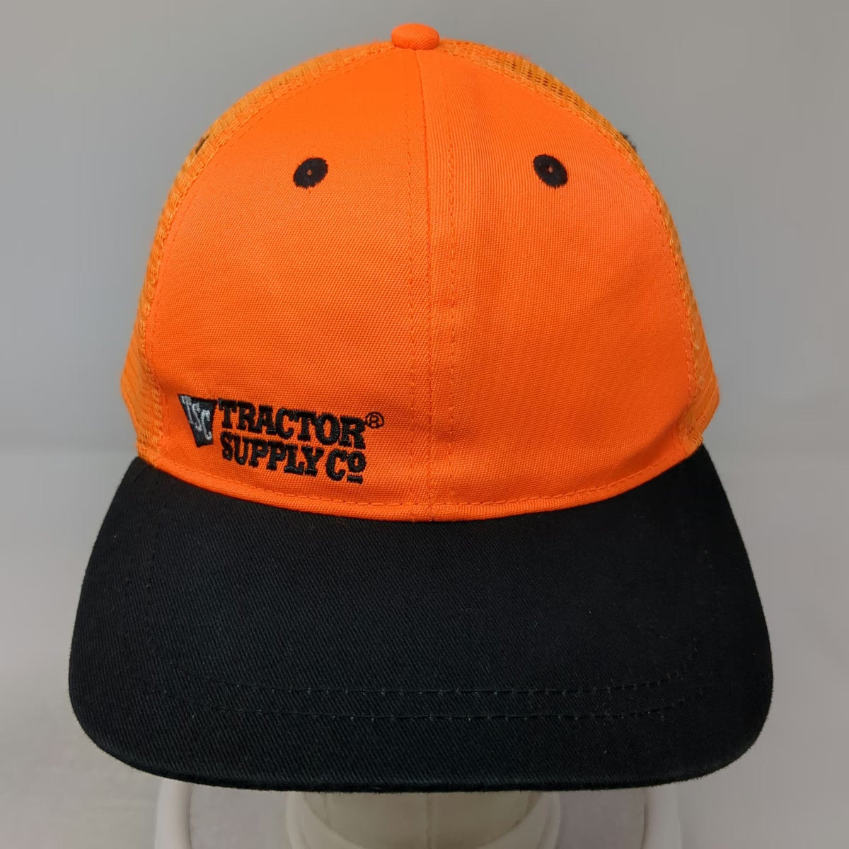 Tractor Supply Co Trucker Hat Orange Black One Size Snapback Mesh Logo Work Hat