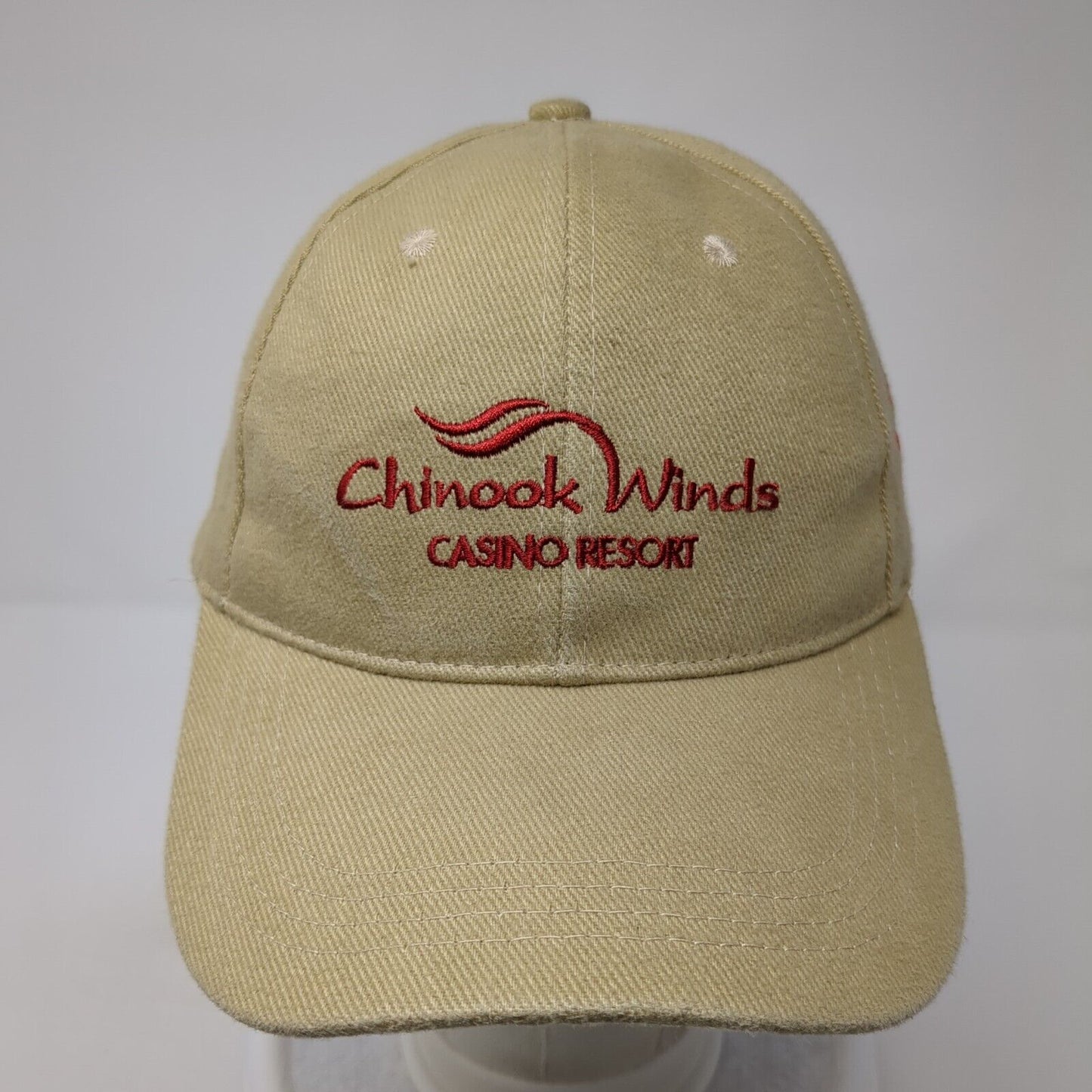 Chinook Winds Casino Resort Strapback Hat Tan One Size Adjustable