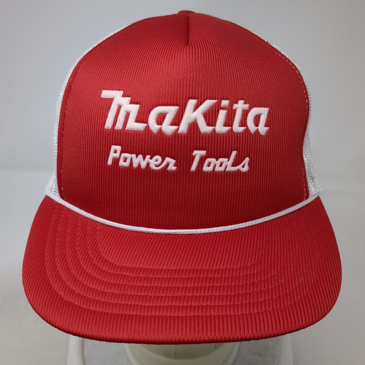 Makita Trucker Hat Red White Power Tools Mesh Back Snapback Rope Vintage