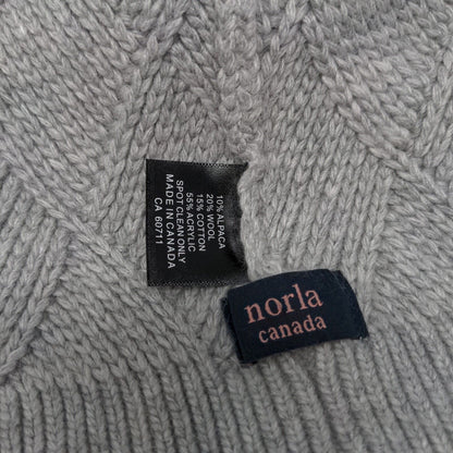 Norla Canada Women's Knit Beanie Hat Cap Gray Pom Pom Alpaca Acrylic Blend