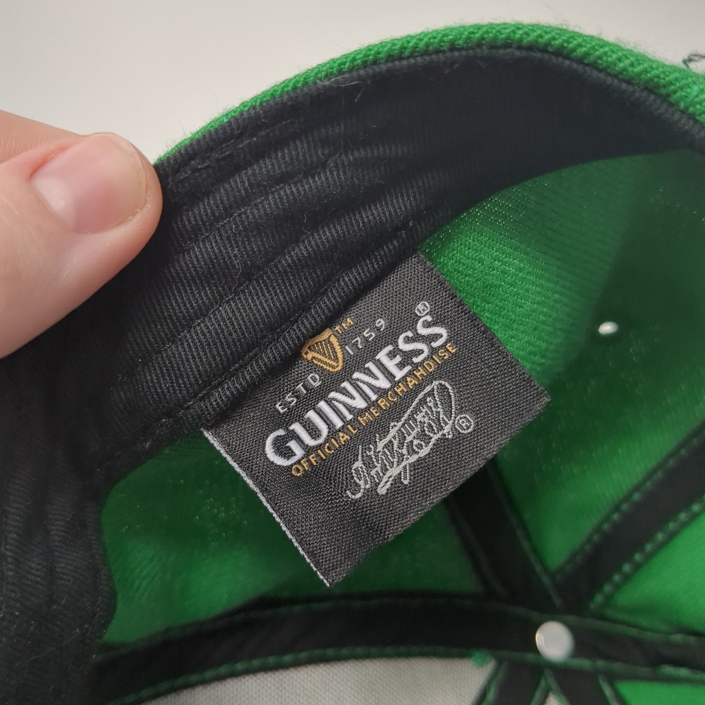 Dublin Guinness Snapback Hat Green One Size Adjustable Embroidered