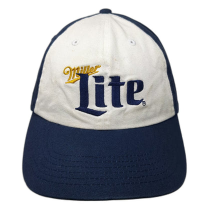 Miller Lite 5 Panel Blue White Gold One Size Hat Slideback Cotton Beer Logo