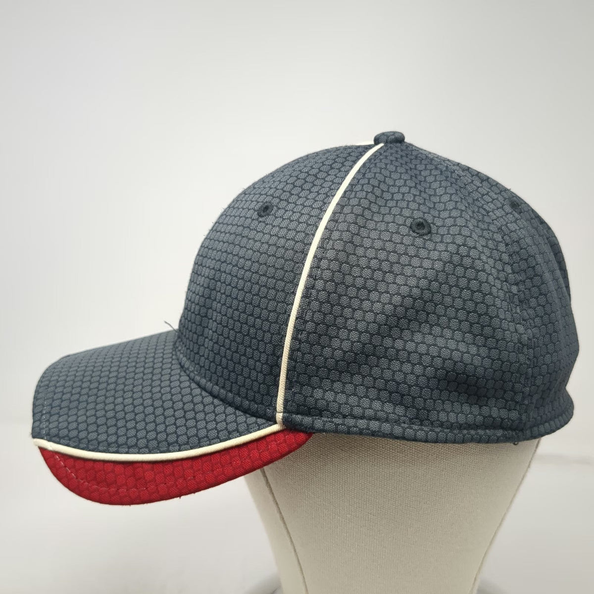 New Era Baseball Cap Gray Red White XL Power Engineers Honeycomb Fitted Hat