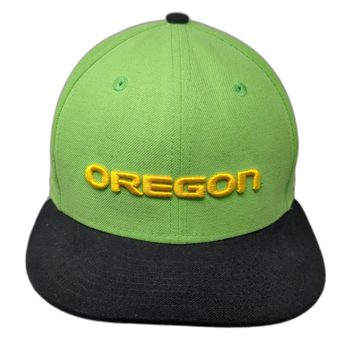 Oregon Ducks NCAA New Era Snapback Hat Green Black 9FIFTY Flat Brim Embroidered