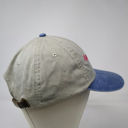 Adams Baseball Cap Gray Blue One Size Leather Strapback Garden Gurus LLC Hat