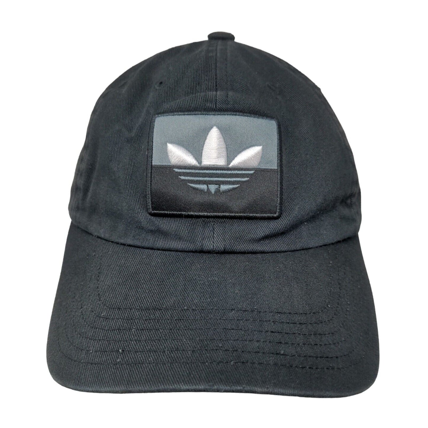 Adidas Slideback Hat Black One Size Adjustable Embroidered Trefoil 6 Panel