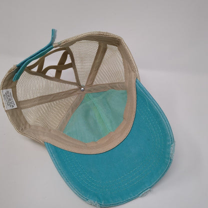 Unbranded Strapback Trucker Hat Ponytail Multicolor OSFA Mesh Back