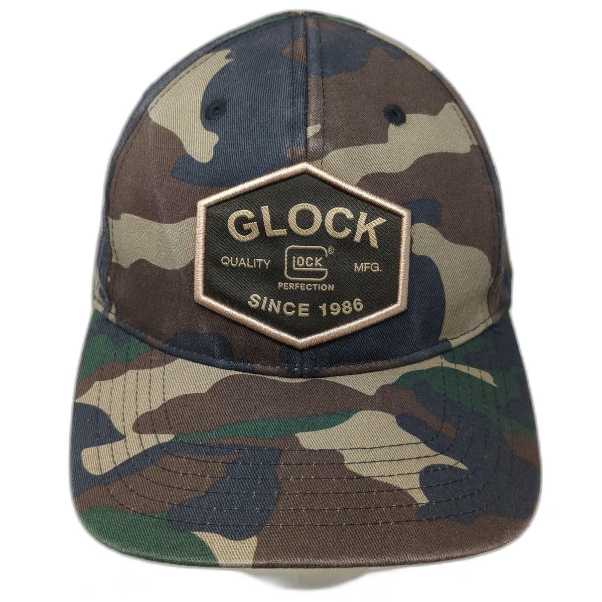 Glock Snapback Green Camo Hat One Size Perfection Patch Camouflage Quality Mfg