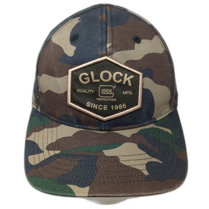 Glock Snapback Green Camo Hat One Size Perfection Patch Camouflage Quality Mfg
