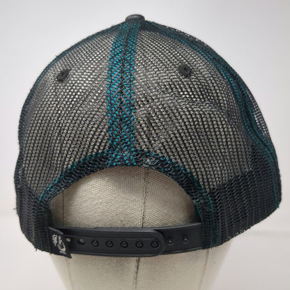 Dirty Arm Farm Trucker Hat Black One Size Blue Microscope Logo Mesh Snapback