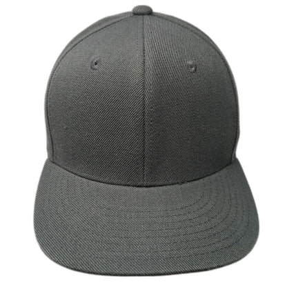 Decky Baseball Cap Gray 7 1/4 Fitted 6-Panel Flat Brim Solid Hat