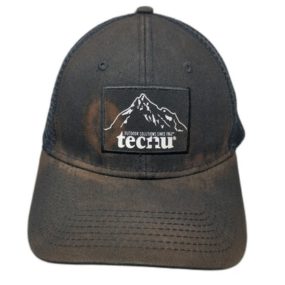 Tecnu Outdoor Solutions Trucker Hat Black One Size Mesh Snapback Mountain Patch
