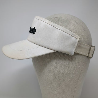 TaylorMade Visor White One Size Adjustable Slideback Golf Hat Black Logo Curved