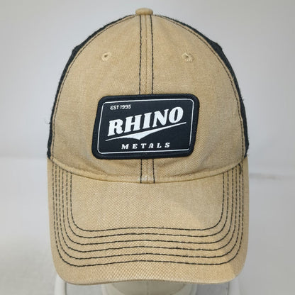 Legacy Trucker Hat Beige Black One Size Rhino Metals Patch Mesh Back Snapback