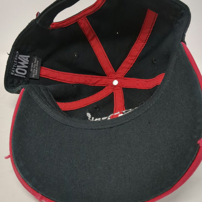 Battleship Iowa Baseball Cap Black OSFM Distressed Brim Stars Embroidered Hat
