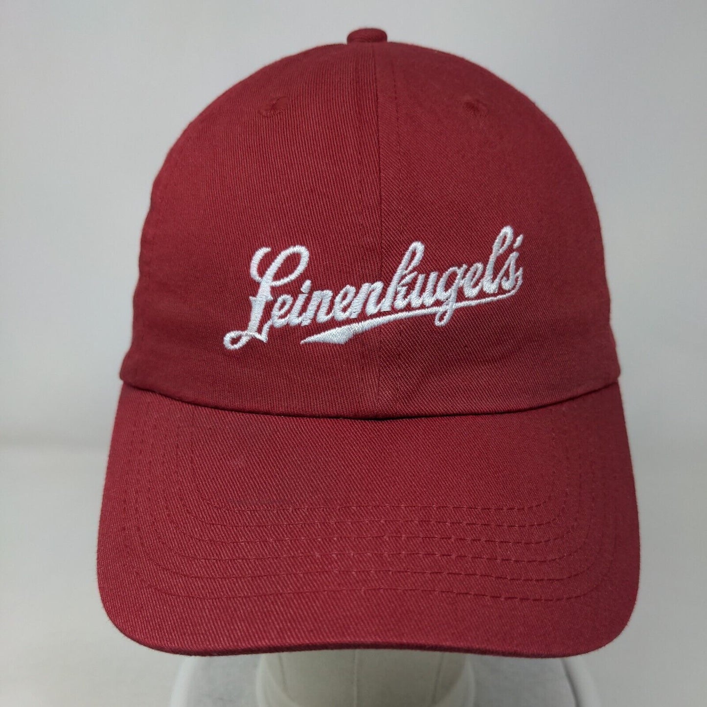 Leinenkugel's Slideback Hat Red One Size Adjustable Embroidered Vented Holes