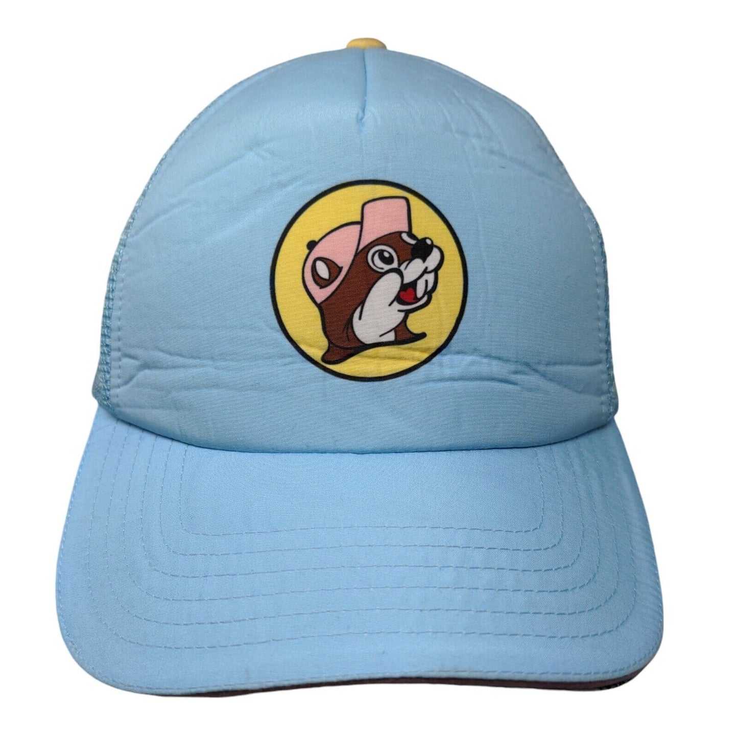Buc-Ees Snapback Trucker Hat Blue One Size Adjustable Mesh Back 6 Panel