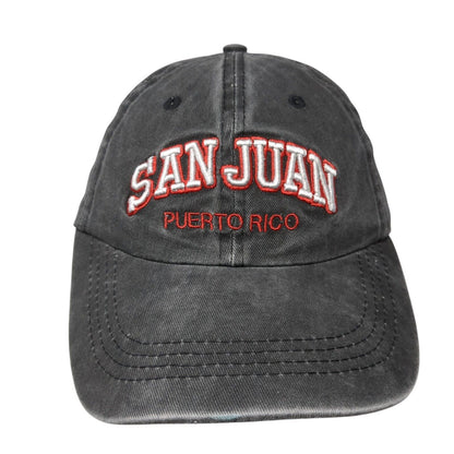 San Juan Puerto Rico Strapback Hat Gray One Size Adjustable Embroidered