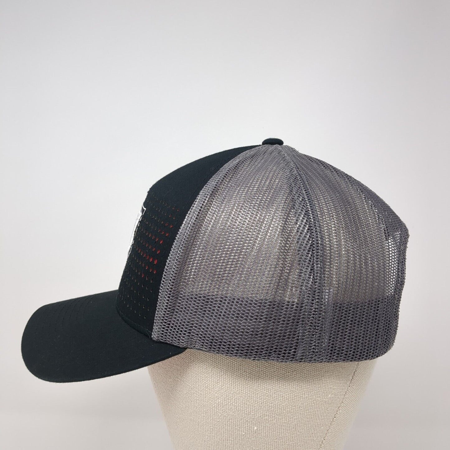 Richardson Mesh Back Trucker Hat Black One Size Embroidered Logo Outdoor