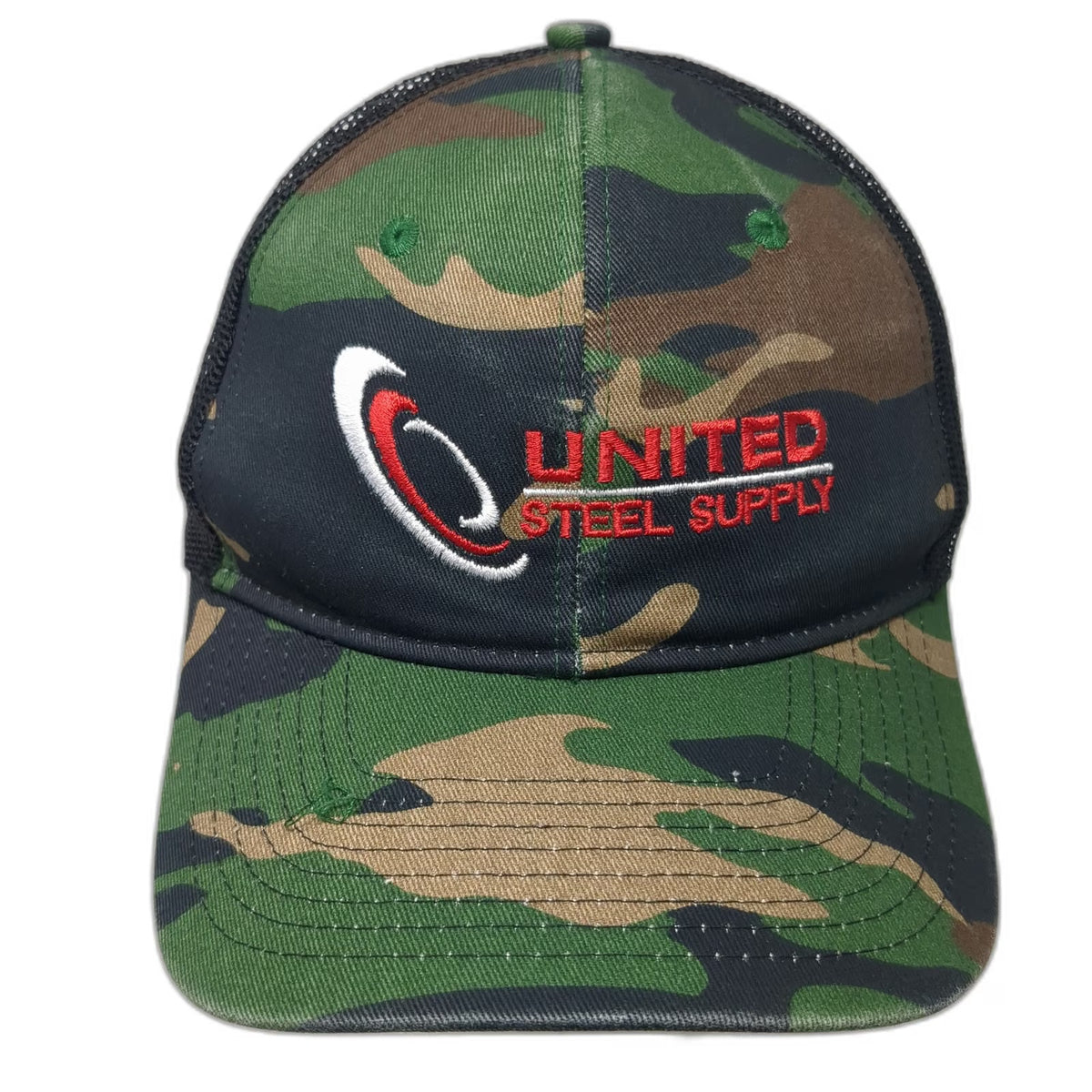 Port Authority United Steel Supply Trucker Hat Green Camo One Size Snapback Mesh