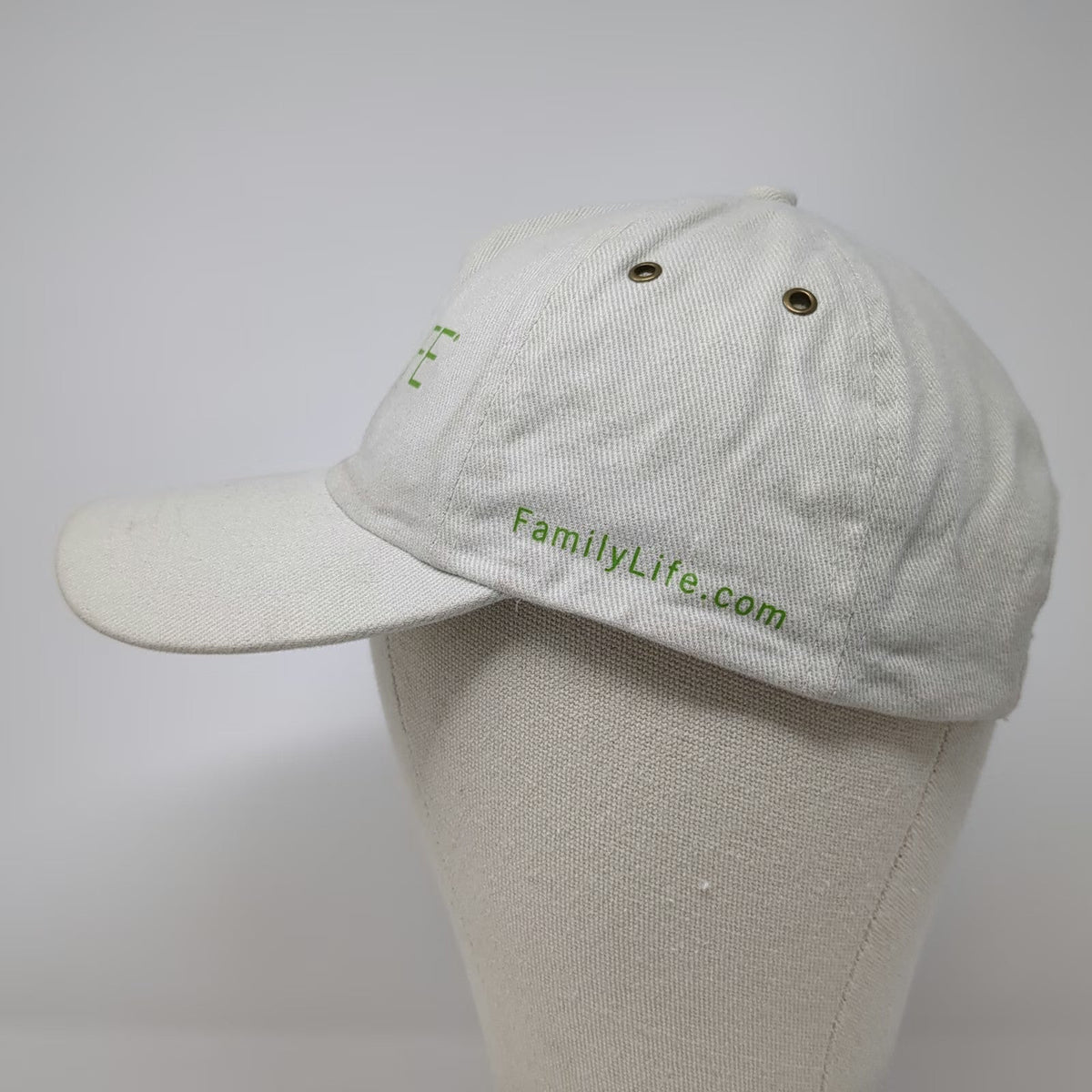 Cobra 5 Panel Beige Hat One Size FamilyLife Green Embroidery Slideback Strap