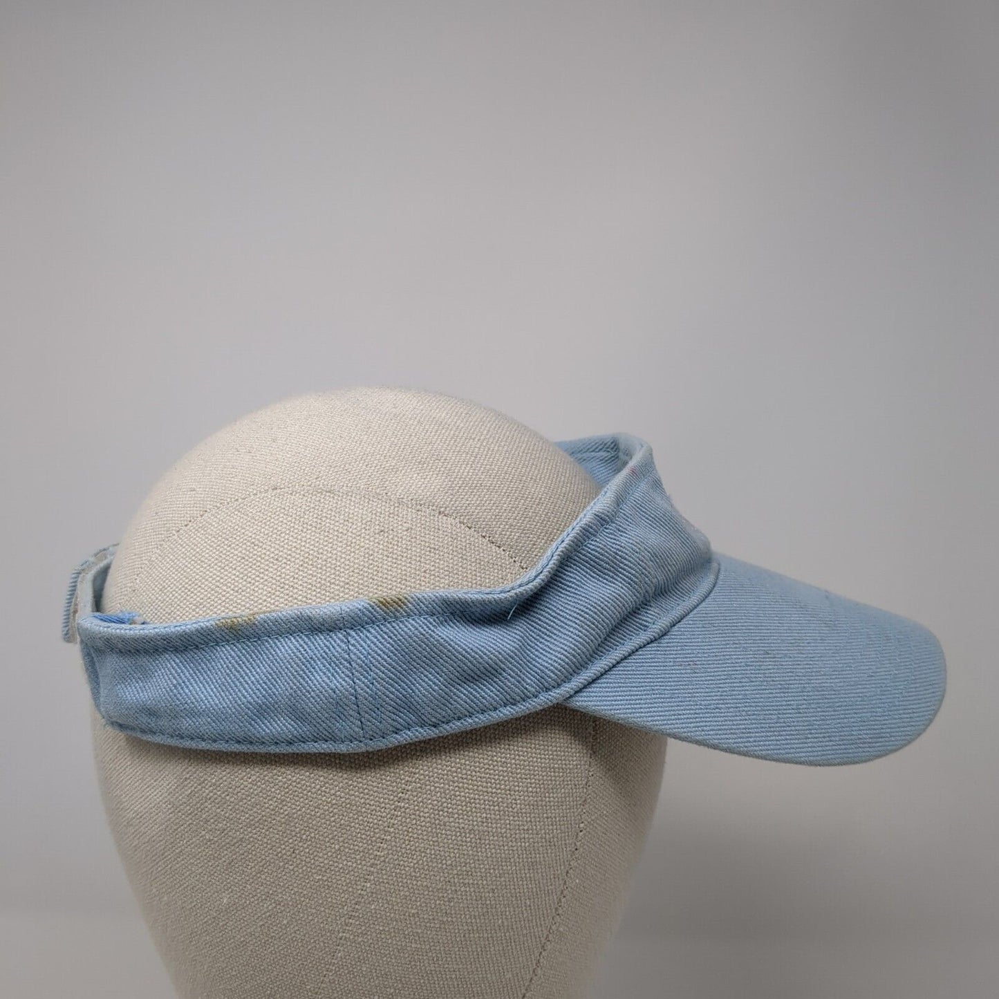 Adidas Trefoil Strapback Sun Visor Hat Blue One Size Solid Adjustable