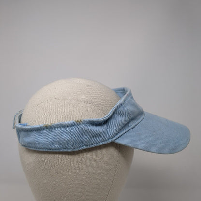 Adidas Trefoil Strapback Sun Visor Hat Blue One Size Solid Adjustable
