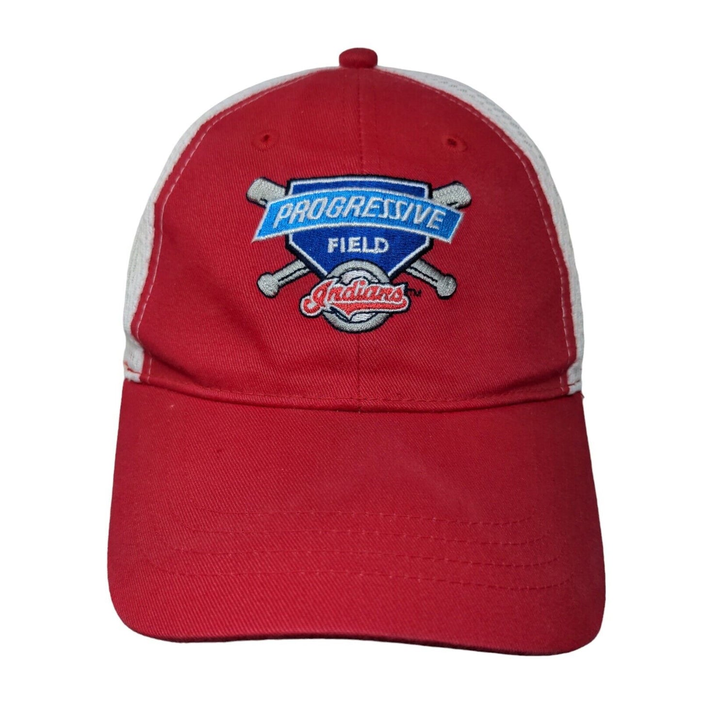 Indianapolis Indians Strapback Mesh Back Hat Red White Progressive Field MiLB