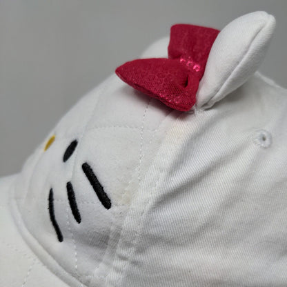 Hello Kitty Sanrio Girl's Strapback Hat White Size OSFM Embroidered Face Logo