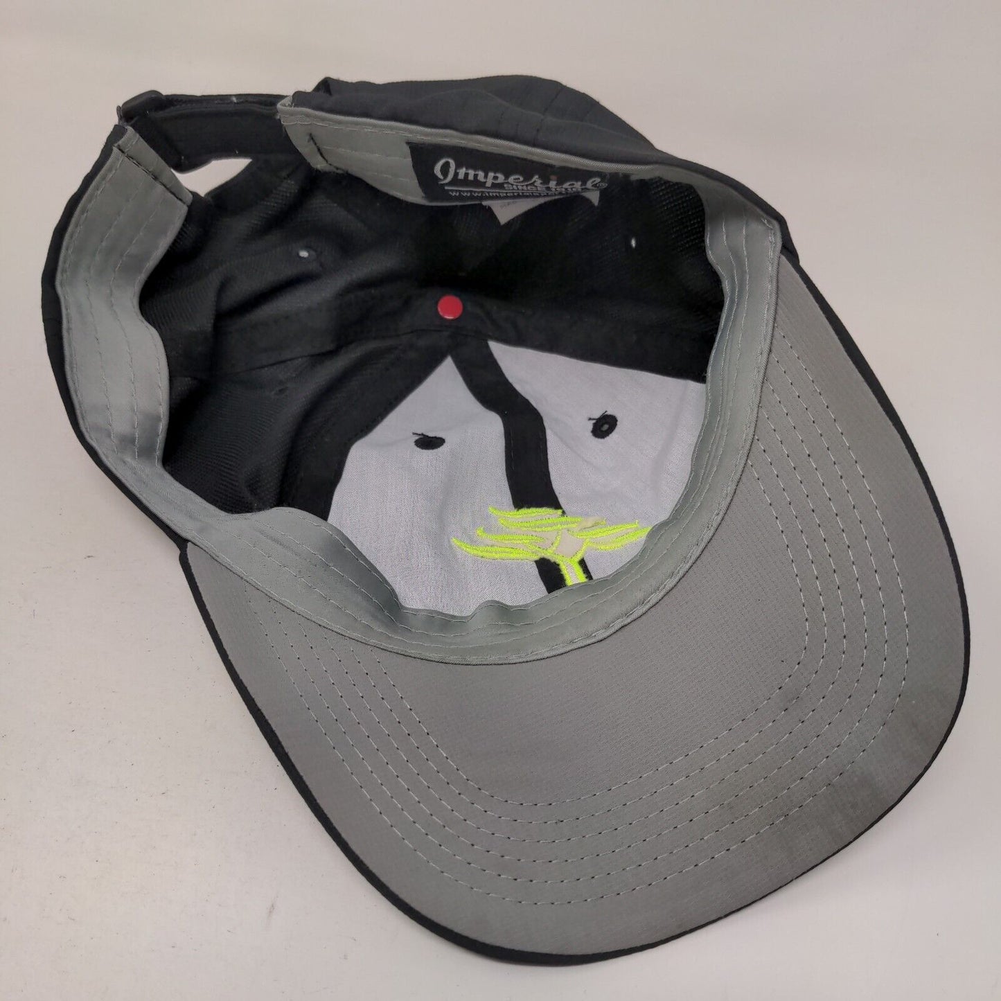 Imperial Strapback Hat Black OSFA Embroidered Logo Adjustable 6 Panel