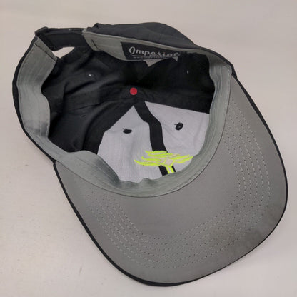 Imperial Strapback Hat Black OSFA Embroidered Logo Adjustable 6 Panel