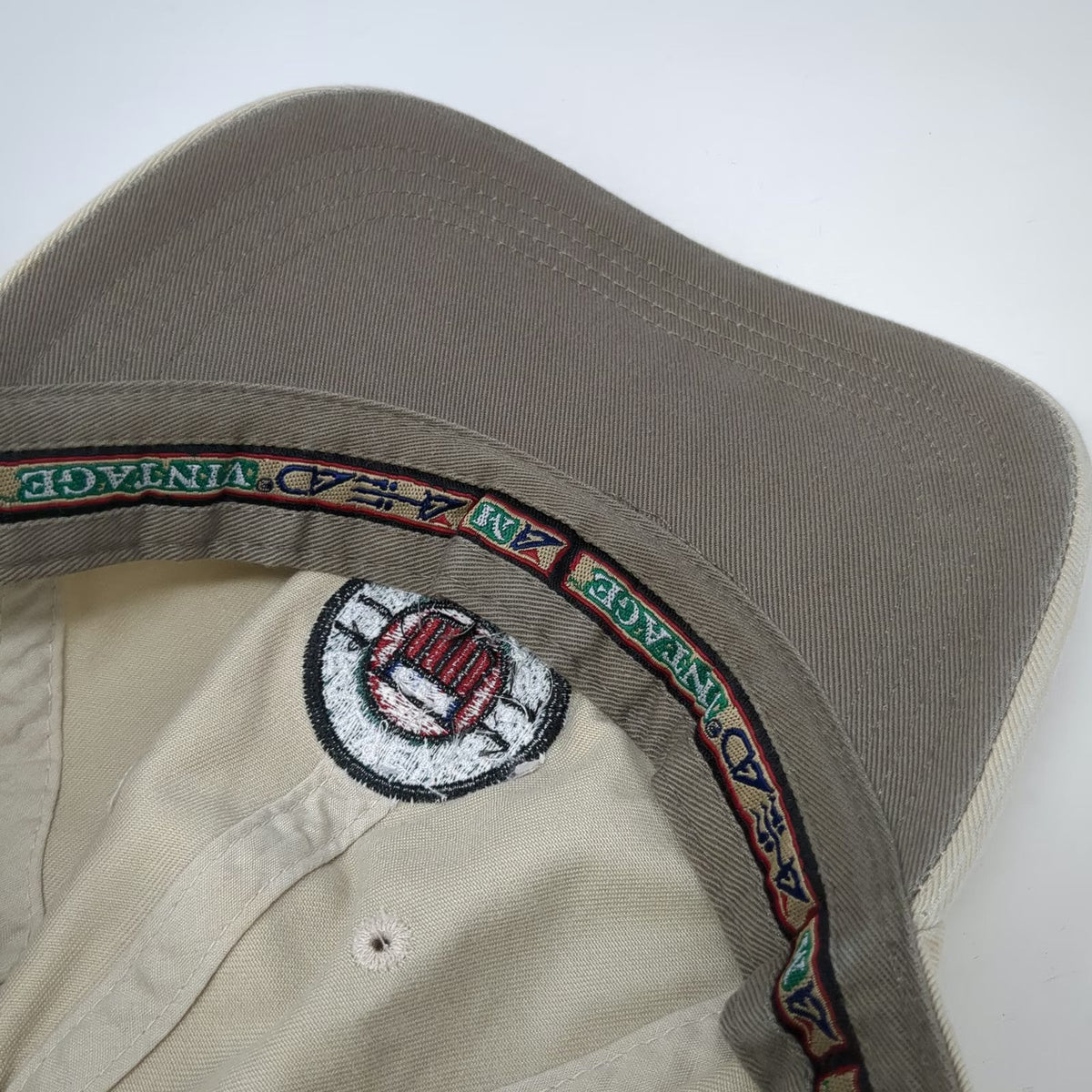 Ahead Baseball Cap Beige One Size Falvey's Motors Norwich CT Patch Slideback Hat