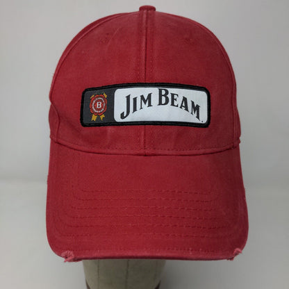 Jim Beam Men's Slideback Hat Red Size OSFA Embroidered Patch Logo Beer