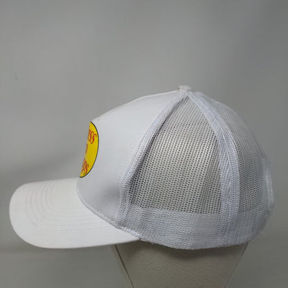 Bass Pro Shops Snapback Trucker Hat White OSFM Mesh Back Gone Fishing